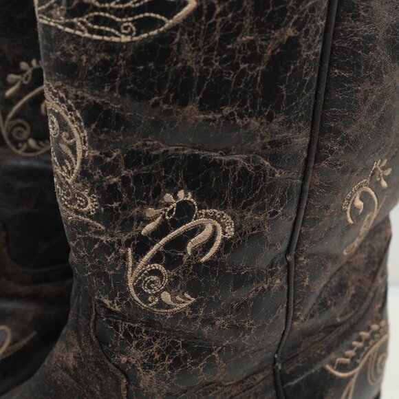 Circle G Cowgirl Boots Embroidered Western Snip Toe Bone Dragonfly Feminine Boho - Picture 10 of 16